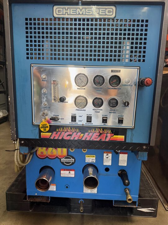 Chemspec 860 High Heat truckmount, only 615 hours, Nissan engine